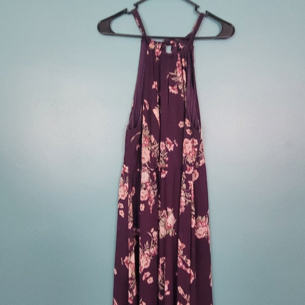 Purple Floral Torrid Halter Maxi Dress